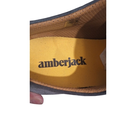 Amberjack The Original Mens US 11M Wide Dress Shoes Gray  Suede Lace Up Oxfords